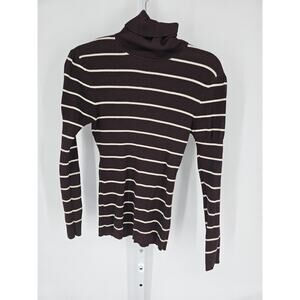 It's Our Time Womens Brown Long Sleeve Sleeve Ribbed Turtle Neck Sweater Size XL